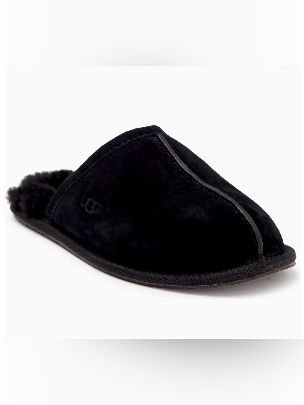 UGG Pearle Leather Slippers, Black, Like New, Women’s Size 9 (EUR 40)